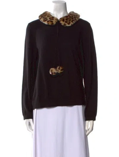Pre-owned Kate Spade Crew Neck Sweater In Black
