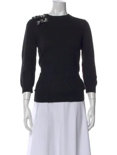Pre-owned Kate Spade Crew Neck Sweater In Black