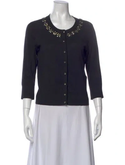 Pre-owned Kate Spade Crew Neck Sweater In Black