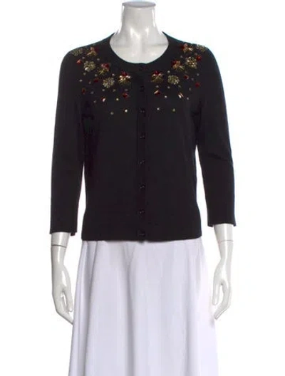 Pre-owned Kate Spade Crew Neck Sweater In Black