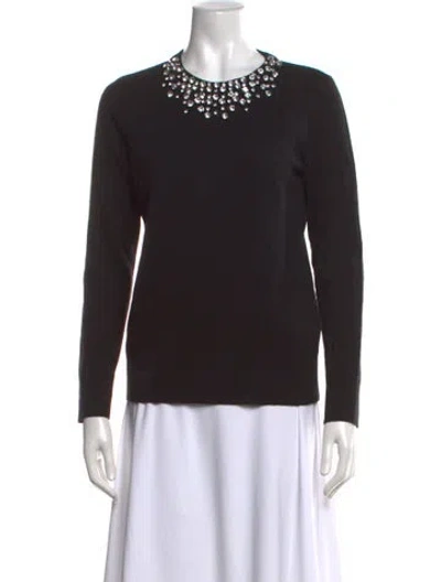 Pre-owned Kate Spade Crew Neck Sweater In Black