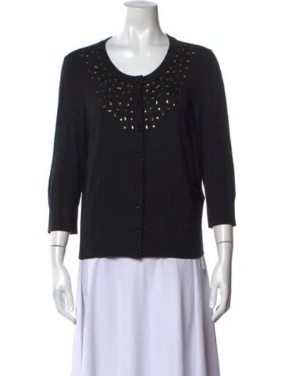 Pre-owned Kate Spade Crew Neck Sweater In Black