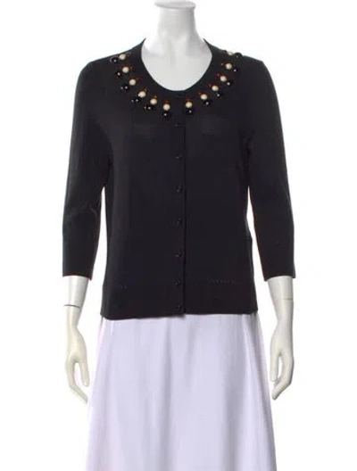 Pre-owned Kate Spade Crew Neck Sweater In Black