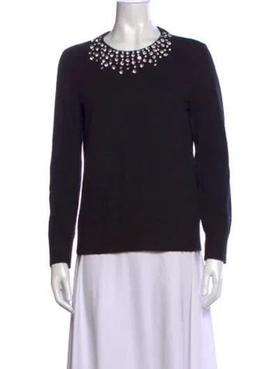 Pre-owned Kate Spade Crew Neck Sweater In Black