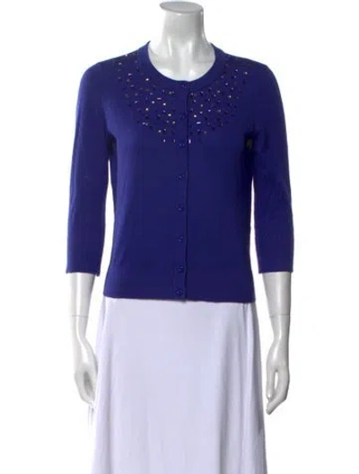 Pre-owned Kate Spade Crew Neck Sweater In Blue