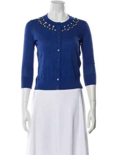 Pre-owned Kate Spade Crew Neck Sweater In Blue