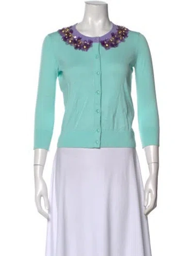 Pre-owned Kate Spade Crew Neck Sweater In Blue