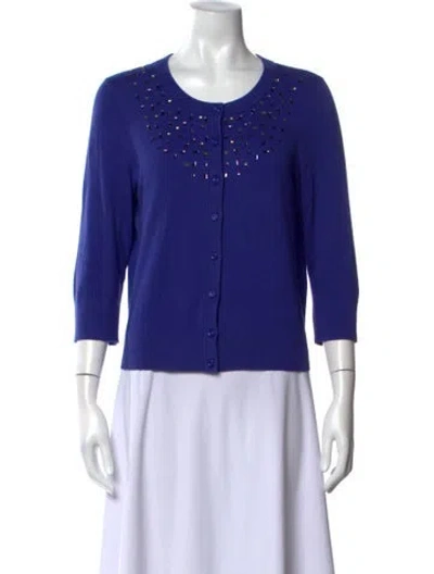 Pre-owned Kate Spade Crew Neck Sweater In Blue