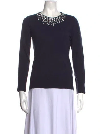 Pre-owned Kate Spade Crew Neck Sweater In Blue