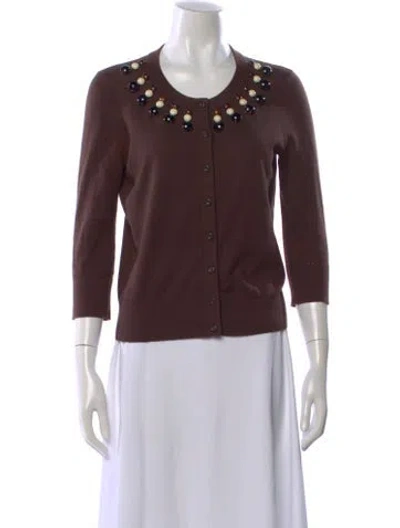 Pre-owned Kate Spade Crew Neck Sweater In Brown