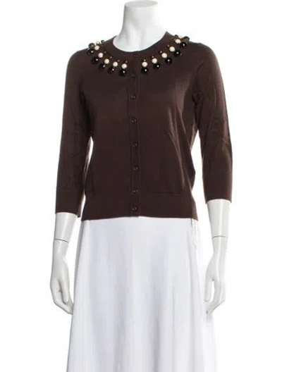 Pre-owned Kate Spade Crew Neck Sweater In Brown