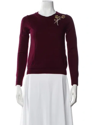 Pre-owned Kate Spade Crew Neck Sweater In Burgundy