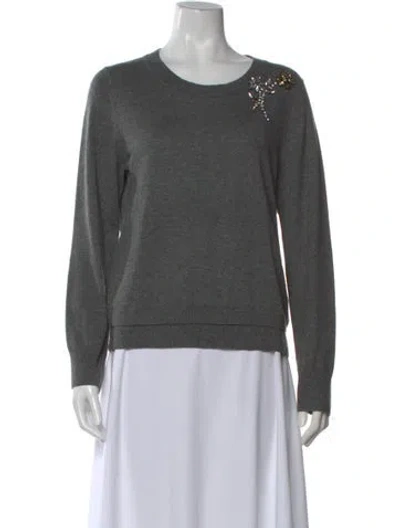 Pre-owned Kate Spade Crew Neck Sweater In Gray