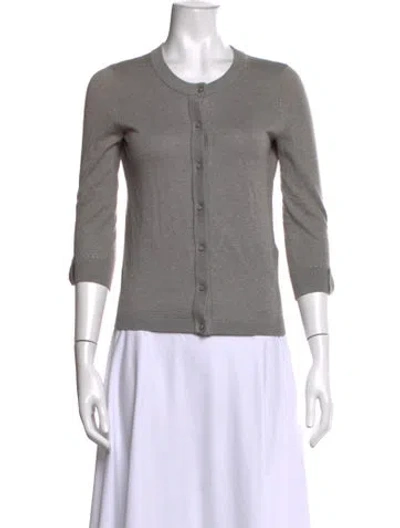 Pre-owned Kate Spade Crew Neck Sweater In Gray