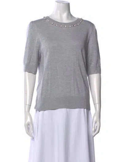 Pre-owned Kate Spade Crew Neck Sweater In Gray