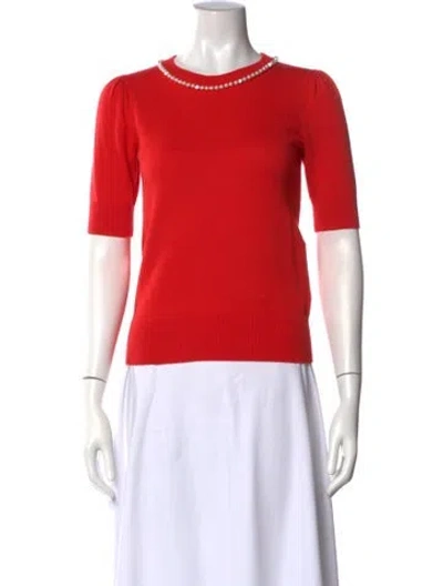 Pre-owned Kate Spade Crew Neck Sweater In Red