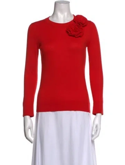 Pre-owned Kate Spade Crew Neck Sweater In Red