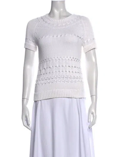 Pre-owned Kate Spade Crew Neck Sweater In White