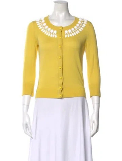 Pre-owned Kate Spade Crew Neck Sweater In Yellow