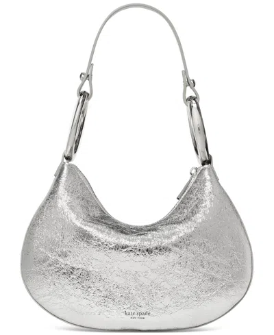 Kate Spade Crinkle Metallic Small Satchel Bag In Silver