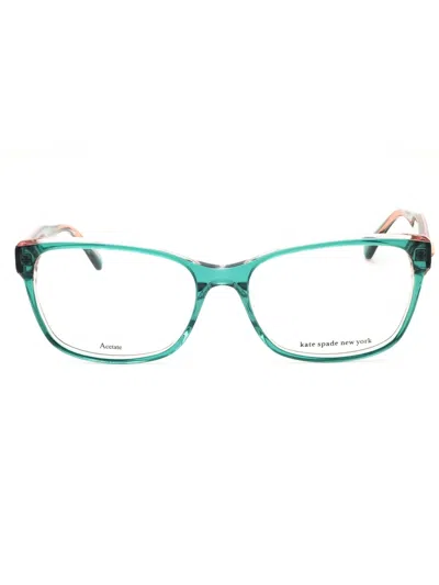 Kate Spade Crishell Eyeglasses In Green/clear Demo Lens