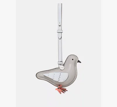Kate Spade Critters Perry Pigeon Bag Charm In Platinum Grey