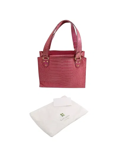 Pre-owned Kate Spade Crocodile-embossed Handbag In Pink
