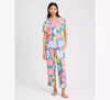 Kate Spade New York Cozy Jersey Cropped Pajama Set In Multi