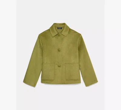 Kate Spade Cropped Wool Coat In Green