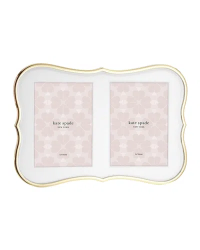 Kate Spade Crown Point Double Invitation Picture Frame In Gold