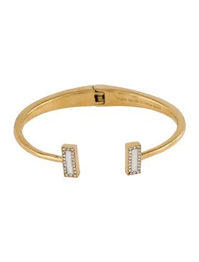 Pre-owned Kate Spade Crystal & Enamel Hinged Cuff Bracelet, 6.5" In Multi