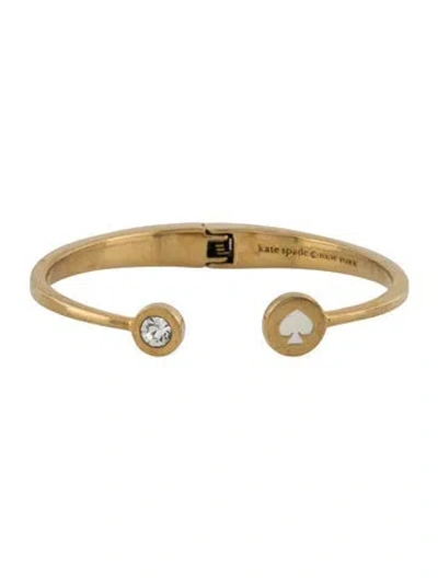 Pre-owned Kate Spade Crystal & Enamel Spade Cuff Beacelet, 5.75" In Multicolor