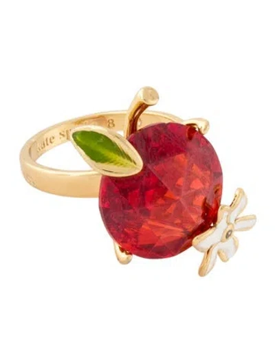Pre-owned Kate Spade Crystal & Enamel "sweet Citrus" Cocktail Ring