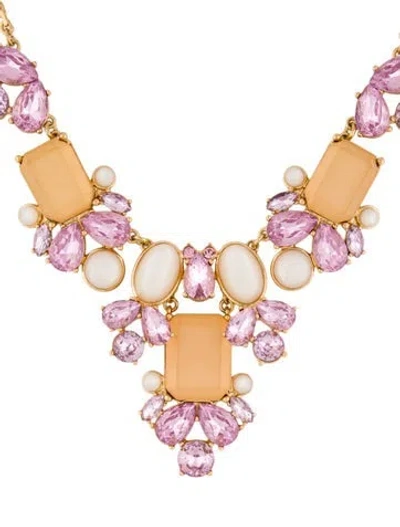 Pre-owned Kate Spade Crystal & Resin Cabochon Bib Collar Necklace, 22" In Multi