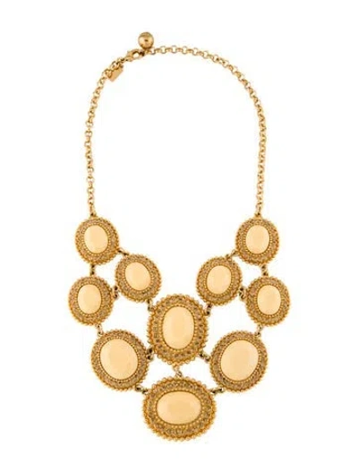 Pre-owned Kate Spade Crystal & Resin Statement Collar Necklace, 18" In Neutral