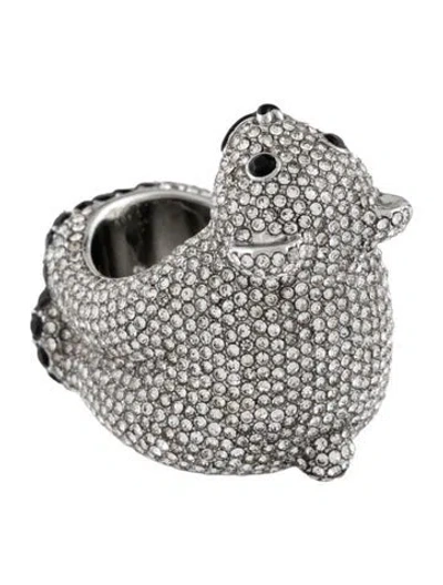 Pre-owned Kate Spade Crystal 'arctic Friends' Cocktail Ring In Multi