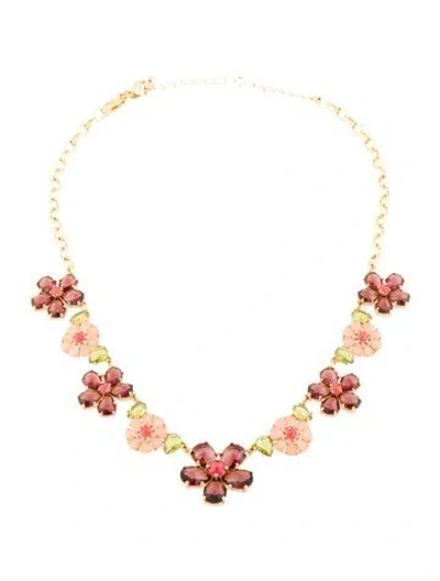 Pre-owned Kate Spade Crystal Berry "berry Floral" Collar Necklace, 20" In Multi
