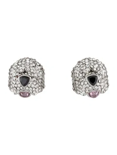 Pre-owned Kate Spade Crystal Best In Show Sheep Dog Stud Earrings