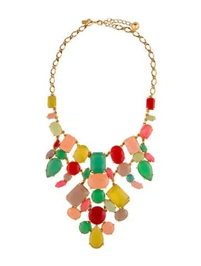 Pre-owned Kate Spade Crystal Bib Collar Necklace, 20.5" In Multi
