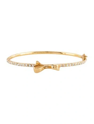 Pre-owned Kate Spade Crystal Bow Hinge Bangle Bracelet, 6.5" In Multicolor
