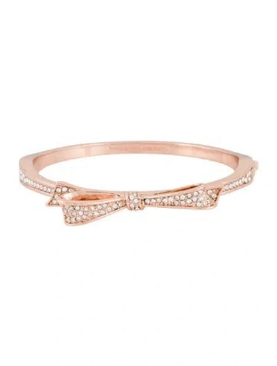 Pre-owned Kate Spade Crystal Bow Hinge Bangle Bracelet, 6.75" In Multi