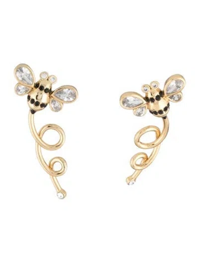 Pre-owned Kate Spade Crystal Butterfly Drop Earrings In Multicolor