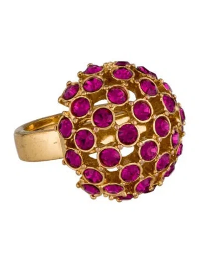 Pre-owned Kate Spade Crystal Cocktail Ring In Multicolor