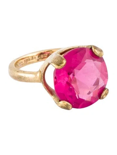 Pre-owned Kate Spade Crystal Cocktail Ring In Pink