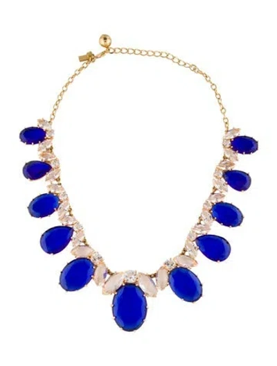 Pre-owned Kate Spade Crystal Collar Necklace, 19" In Blue