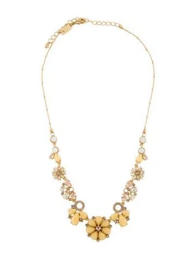 Pre-owned Kate Spade Crystal Floral Collar Necklace, 19.75" In Multi