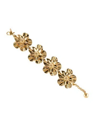 Pre-owned Kate Spade Crystal Flower Station Bracelet, 8" In Multi