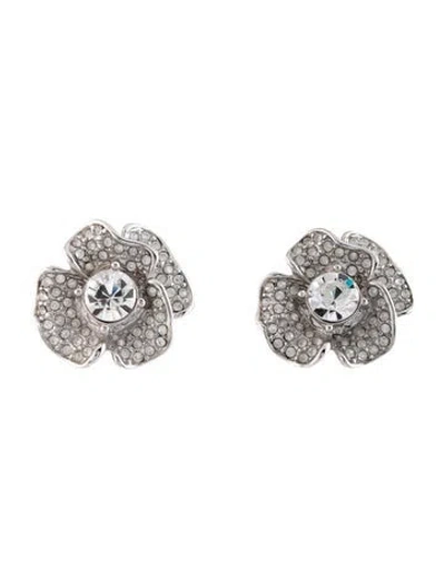 Pre-owned Kate Spade Crystal Flower Stud Earrings In Multicolor