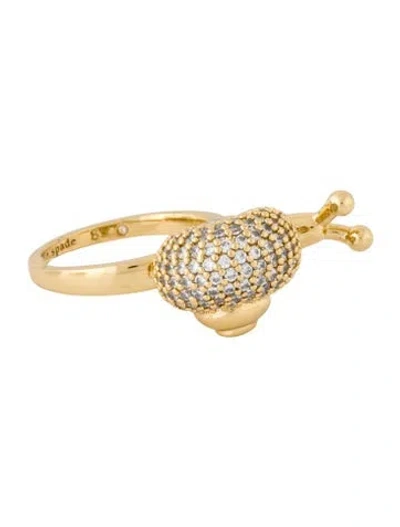 Pre-owned Kate Spade Crystal Fruit Salad Pave Snail Cocktail Ring In Multi