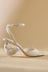 Kate Spade Crystal Heart Heel Sandals In Beige